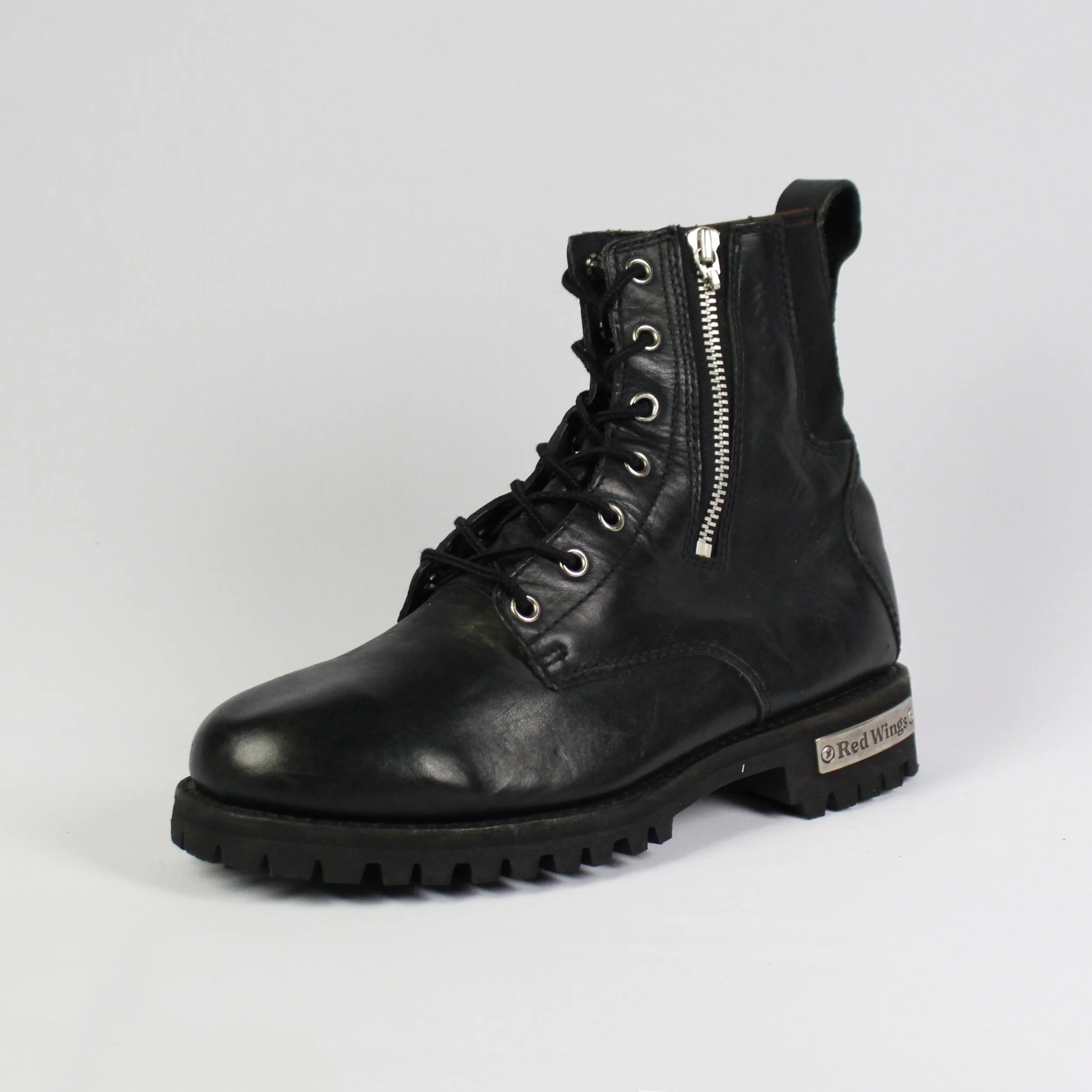LACE UP COMBAT SIDE ZIP (7 UK)